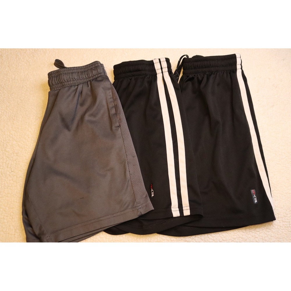 Boys Athletic Shorts Bundle 3pk Athletic Works Challenger Gray Black Size Medium